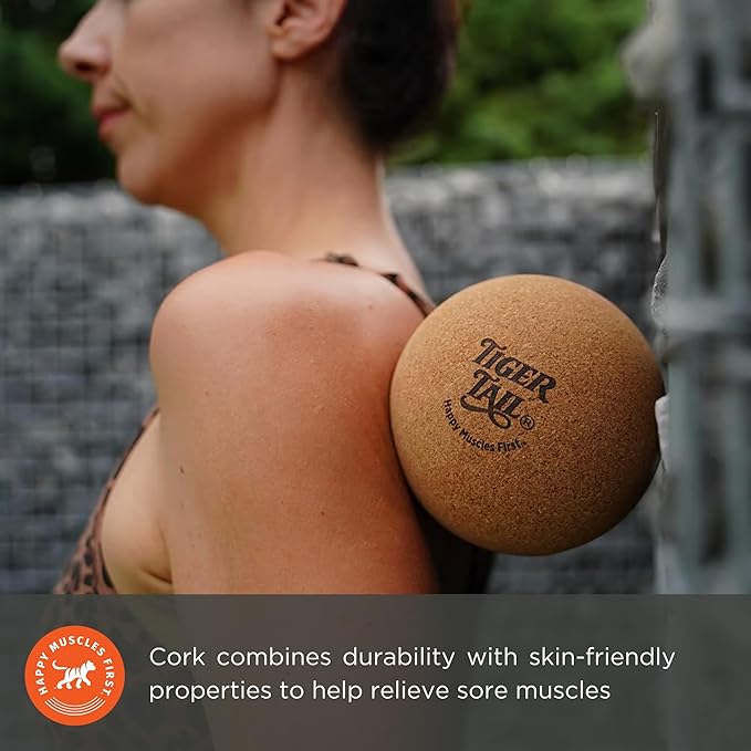 Tiger Tail ReGreen Tiger Ball 5.0 Cork - Deep Tissue Massage Ball – Trigger Point Massage Therapy: Relief for HIPS, Glutes, Back & Shoulder – Treat Muscle Soreness – Help Increase Muscle Recovery-Ruum Studio Home