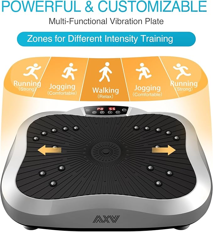 AXV Vibration Plate Exercise Machine Whole Body Workout Vibrate Fitness Platform Lymphatic Drainage Machine for Weight Loss Shaping Toning Wellness Home Gyms Workout-Ruum Studio Home