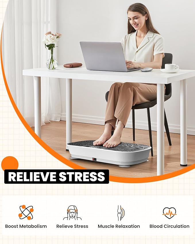 Vibration Plate Exercise Machine - Bluetooth Music & 400LBS Capacity Vibration Plate for Lymphatic Drainage & Weight Loss with 99 Speed Levels, Whole Body Vibration Plate for Home Fitness-Ruum Studio Home
