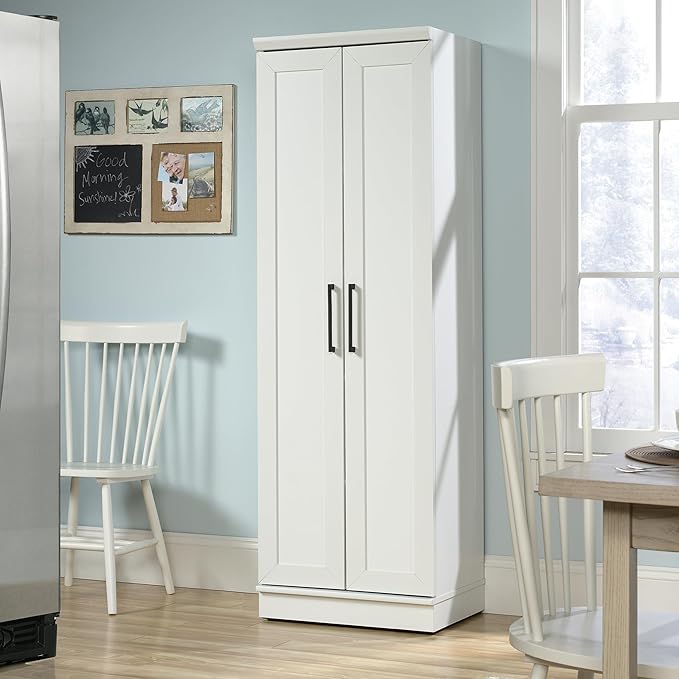 Sauder HomePlus Storage Cabinet/ Pantry cabinets, Soft White finish-Ruum Studio Home