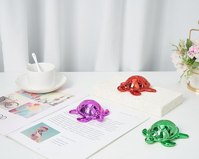 Small Sea Turtle Statue 4 inch Shiny Gold Accent Knick Knacks Paperweight for Bathroom Home Office Shelf Desk Table Decor, Cute Sea Turtle Gifts for Women-Ruum Studio Home