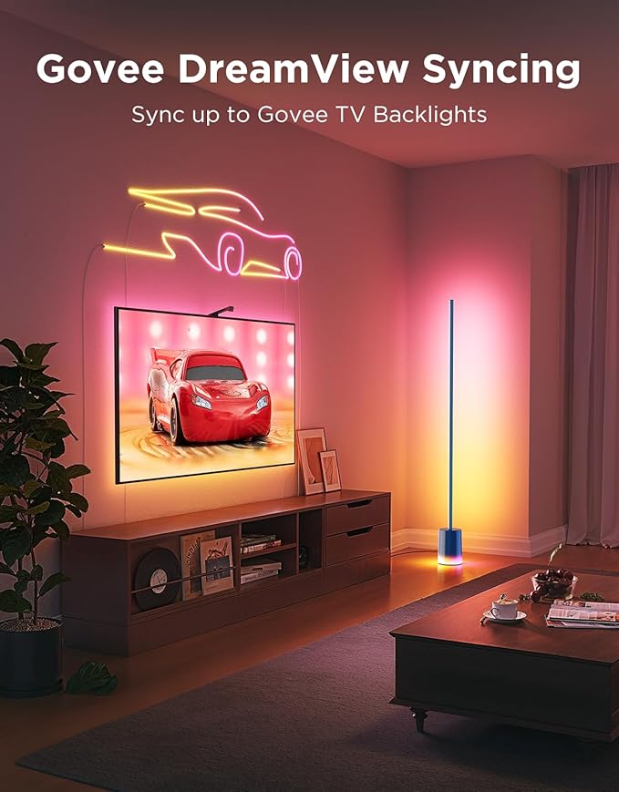 Govee Floor Lamp 2 with Matter, RGBIC, Warm Cool White LED, Alexa Compatible, 1725lm, Music Sync, Scene Modes, Smart Floor Lamp for Living Room, Bedroom, Blue(1 Pack)-Ruum Studio Home