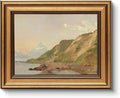 HUARCEY Gold Framed Vintage Wall Art for Living Room Canvas Coastal Wall Pictures Classic Landscape Painting Shelf Decor Natural Aesthetic Room Decoration Elegant Artwork Print for Bathroom, Bedroom-Ruum Studio Home
