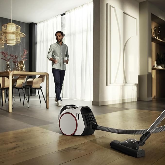Miele Boost CX1 PowerLine SNRF0 Bagless Canister Vacuum Cleaner in Lotus White, Compact-Ruum Studio Home