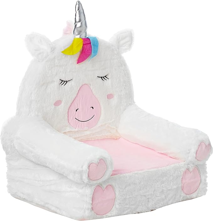 Amazon Basics Children's Plush Toddler Chair, Unicorn, Medium, Multicolor-Ruum Studio Home