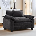 URRED Modular Sectional Sofa Comfy Cloud Couch, Modern Chenille Sofa Sleeper Deep Seat Couches with Ottoman/Pillows for Living Room (Black, 53'')-Ruum Studio Home