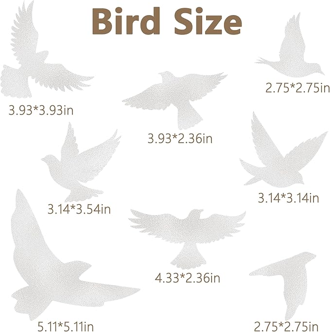 9 Sheets Bird Window Clings, Protect and Save Bird Strikes Window Stickers, Glass Door Stickers Decals, Stop Birds Flying into Windows Accessories Home Decorations-Ruum Studio Home