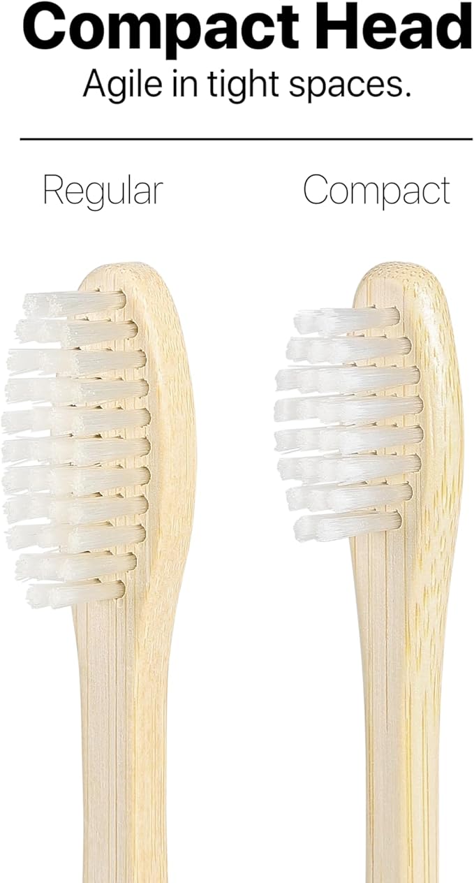 Sea Turtle Plant-Based Bristles, Compact Bamboo Toothbrushes, Soft Natural Toothbrush for Adults (4 Pack)-Ruum Studio Home