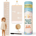 Height Chart for Kids Customizable Kids Height Wall Chart with Stickers, Marker & Hook Hanging Growth Chart Measurement for Wall Easy Installation for Baby Room Nursery and Playroom-Ruum Studio Home