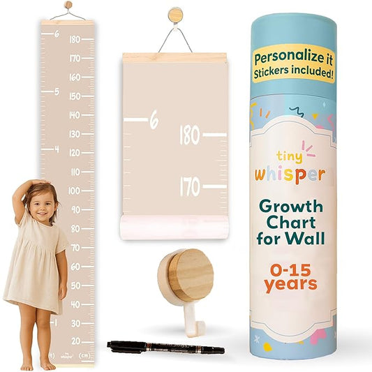 Height Chart for Kids Customizable Kids Height Wall Chart with Stickers, Marker & Hook Hanging Growth Chart Measurement for Wall Easy Installation for Baby Room Nursery and Playroom-Ruum Studio Home