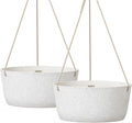 La Jolie Maison Large Hanging Planters - 12 Inch Outdoor Flower Pots, Hanging White Planters Set of 2-Ruum Studio Home