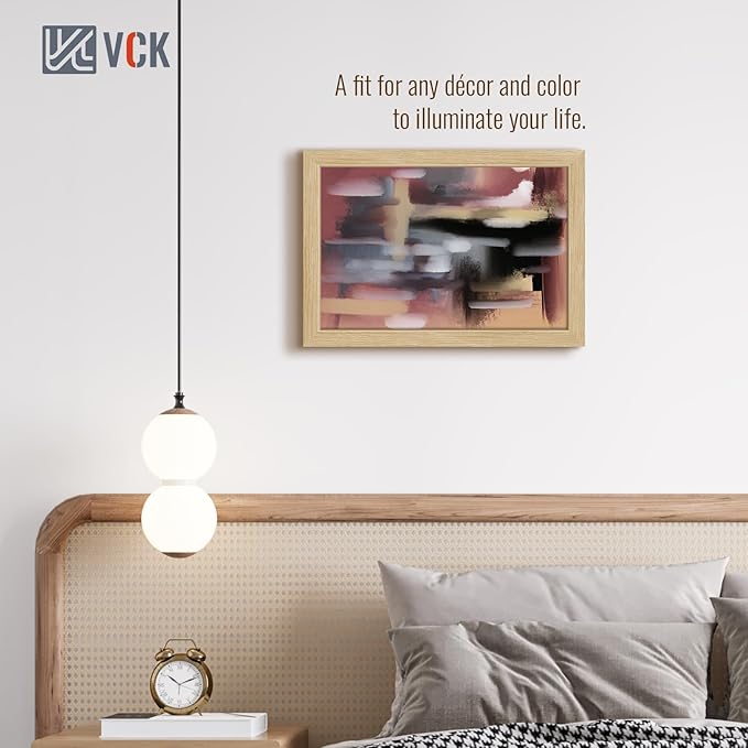 VCK 12x18 Oak Wood Frame for Poster & Picture, Natural Solid Wood Photo Frames 3 Pack, Wall Gallery Frame-Ruum Studio Home