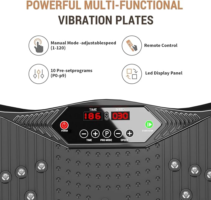 Vibration Plate Exercise Machine,Vibration Plate for Lymphatic Drainage,Whole Body Vibration Platform Portable Home for Weight Loss Muscle Toning & Fitness.-Ruum Studio Home