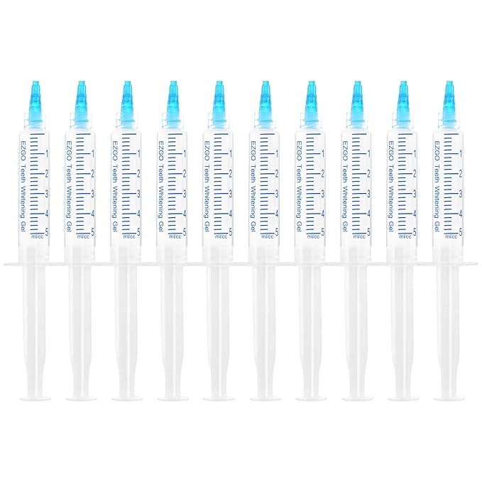 EZGO 10 Pack Teeth Whitening Gel Refills 22% Bleaching Gel, No Sensitive Teeth Whitener, Great for Sensitive Tooth Whitening, Carbamide Peroxide Teeth Whitening Gel, Mint Flavor (10X 5ML)-Ruum Studio Home
