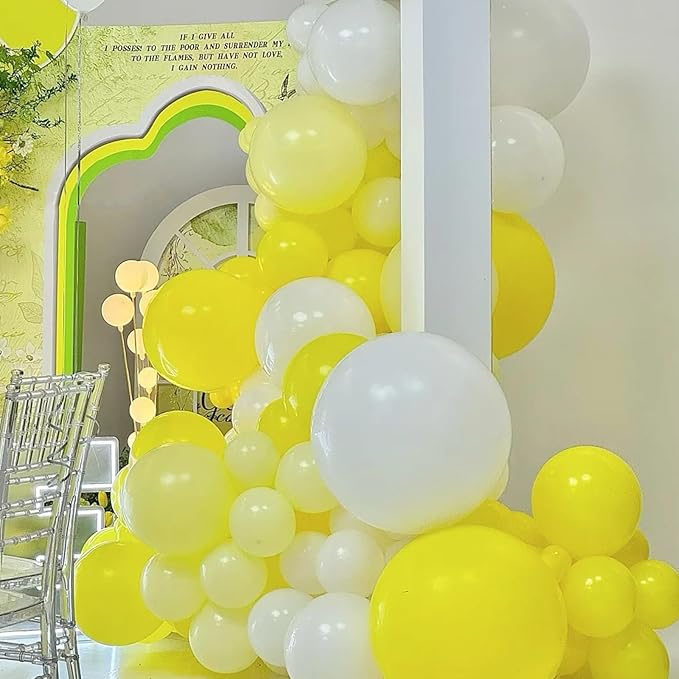 130pcs Pastel Yellow Balloons Different Sizes 18" 12" 10" 5" Light Yellow Latex Balloon Garland Arch Kit for Birthday Baby Shower Graduation Wedding Gender Reveal Party Decorations-Ruum Studio Home