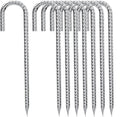 J-Hook-Rebar-Stakes-12 Inch, Ground Stakes Heavy Duty Rebar Stakes for Camping 8pcs Rebar Stakes Rust Proof Coated Metal for Flower Gardens Dog Fence Camping Tents Chicken Coop-Ruum Studio Home