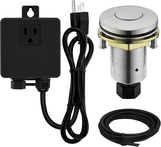 Garbage Disposal SinkTop Air Switch Kit with Stainless Steel Button,Brushed Nickel-Ruum Studio Home