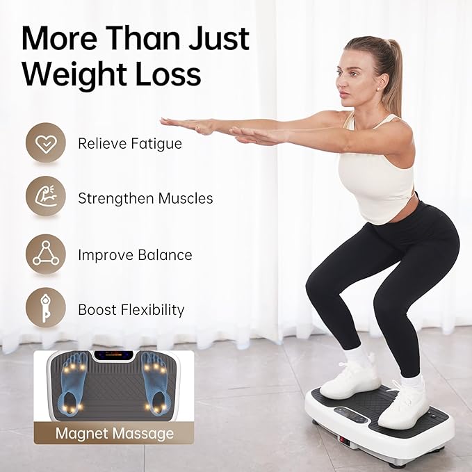 YAMO Vibration Plate Exercise Machine, Vibrating Plate for Lymphatic Drainage & Weight Loss, 350lbs Capacity Whole Body Shaking Workout Fitness Platform-Ruum Studio Home