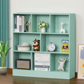 LEYAOYAO 8 Cube Bookshelf with Base,3 Tier Modern Mint-Green Kids Bookcase,Standing Wide Bookshelves Storage Organizer Toy Shelf,Wood Display Children's Book Shelves for Bedroom,Living Room,Nursery-Ruum Studio Home