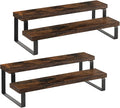 YINMIT Wooden Display Riser Stand, Tiered Perfume and Cologne Organizer Stand, 2 Tier Spice Rack Organizer, Rustic Display Shelf for Candles (2 Tier, 2 Pack)-Ruum Studio Home