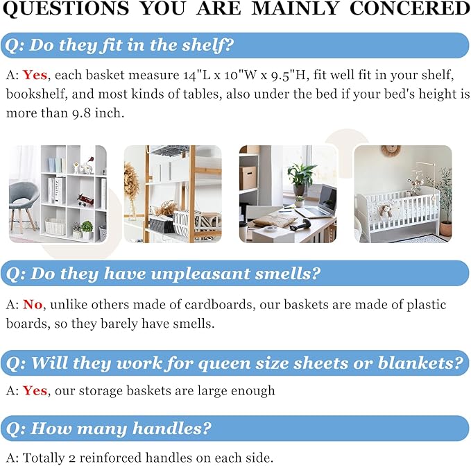 Criusia 8 Pack Large Storage Baskets for Room Organization, Multi-Purpose Bins for Closet, Shelves, Kitchen, Office, Decorative Fabric Foldable Storage Boxes with Handles (14L*10W*9.5H)-Ruum Studio Home