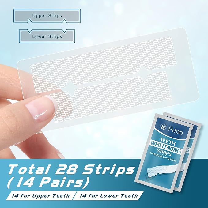 Teeth Whitening Strip 14 Treatments - Whitening Strips for Sensitive People, Fast Remove Smoking, Coffee, Wine Stains, Teeth Brightening Kit Pack of 28 Non-Slip Strips-Ruum Studio Home