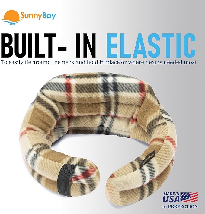 SunnyBay Microwave Heating Pad, Microwavable Heated Neck and Shoulder Wrap, Moist and Weighted Hands-Free Beanbag Pack with Wide Neck Coverage, 2.5 lbs, 26 Inches Long-Length, Made in USA, London-Ruum Studio Home