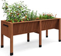 72x26x31 Inch Raised Garden Bed with Legs, 13.7In Depth Wooden Planter Box for Outdoor Growing Vegetables and Herbs, Elevated Garden Bed with Hooks for Backyard, Patio, Balcony-Ruum Studio Home