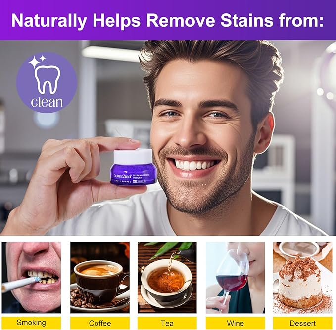 Teeth Whitening Powder - Teeth Whitening - Removes Stains - No Sensitivity - Toothpaste Power - Breath Freshener - for Coffee, Tea and Tobacco Stains 15g-Ruum Studio Home