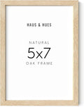 HAUS AND HUES Wood Picture Frame, 5x7 inches, Beige (Natural Oak, Poster Type, Set of 1)-Ruum Studio Home