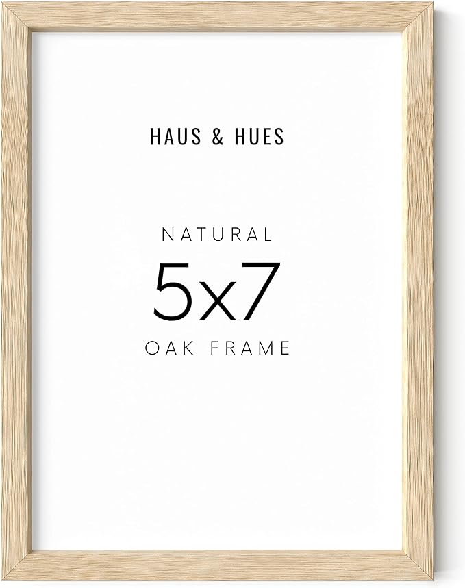 HAUS AND HUES Wood Picture Frame, 5x7 inches, Beige (Natural Oak, Poster Type, Set of 1)-Ruum Studio Home