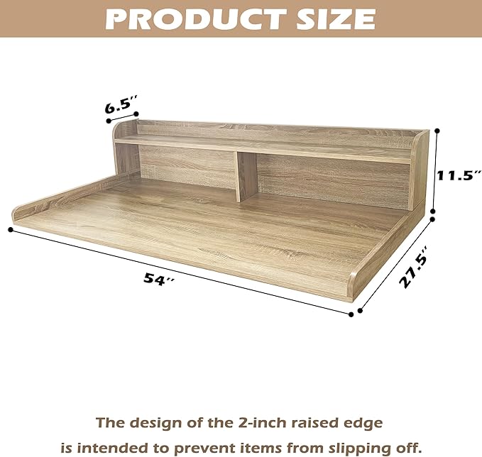 Royxen Laundry Countertop with 2-Tier Shelf Universal Fit, Washer and Dryer Countertop with Storage Space, Shelf Height 11.5 Inches, White Oak-Ruum Studio Home