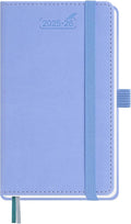 BEZEND Pocket Planner 2025-2026 Weekly and Monthly, 3.5" x 6" Academic Planner (Jul 25-Dec 26) 18-Month Mid-Year Calendar Book, Storage Pocket, Pen Holder, PU Leather Hardcover - Cornflower-Ruum Studio Home