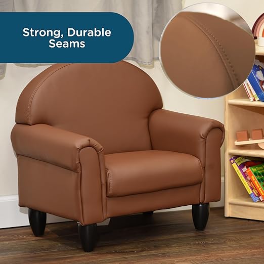 Children's Factory As We Grow Toddler Chair, Flexible Seating for Daycare or Preschool, Kids Reading Couch, Playroom Furniture, Walnut-Ruum Studio Home