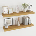 36 inch Floating Shelves Wall Shelves for Office with Invisible Brackets, 8 inch Deep Shelves for Bathroom, Living Room, Kitchen, Office, 36x7.9 inch deep Set of 2, Oak-Ruum Studio Home