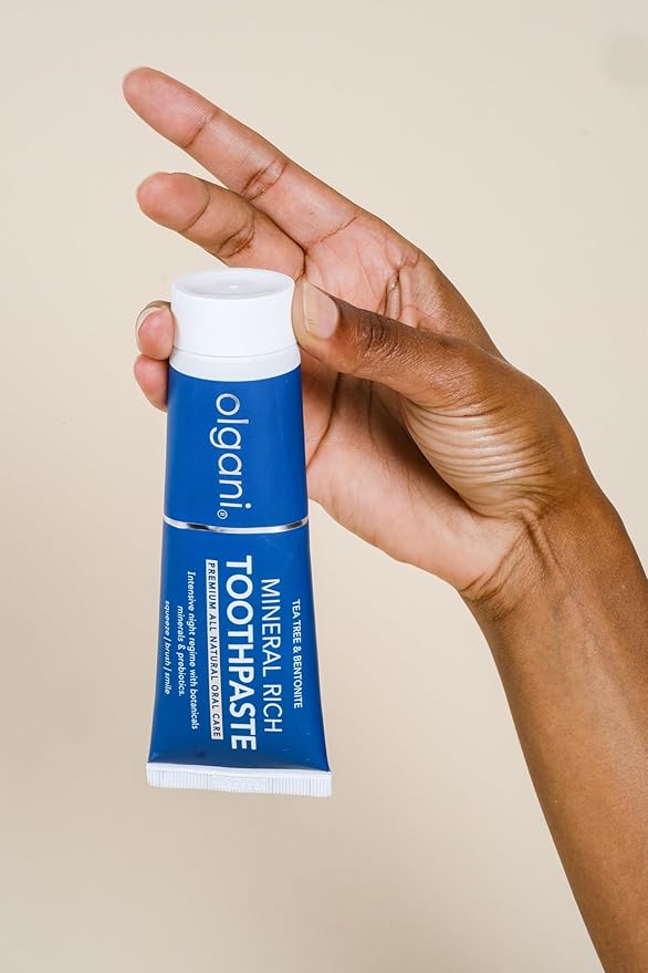 | Mineral Rich Toothpaste | Remineralizing Night-Time Formula with Bentonite Clay | Flouride-Free | Coconut Oil | Tea Tree & Peppermint | Safe for Kids | 2.53 Fl.Oz-Ruum Studio Home