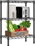 750 lbs 3 Tier Shelf Metal Storage Shelves Wire Rack Closet Organizers with PP Board for Garage Kitchen Bathroom Laundry Black 11.8" D x 21.7" W x 28.6" H-Ruum Studio Home
