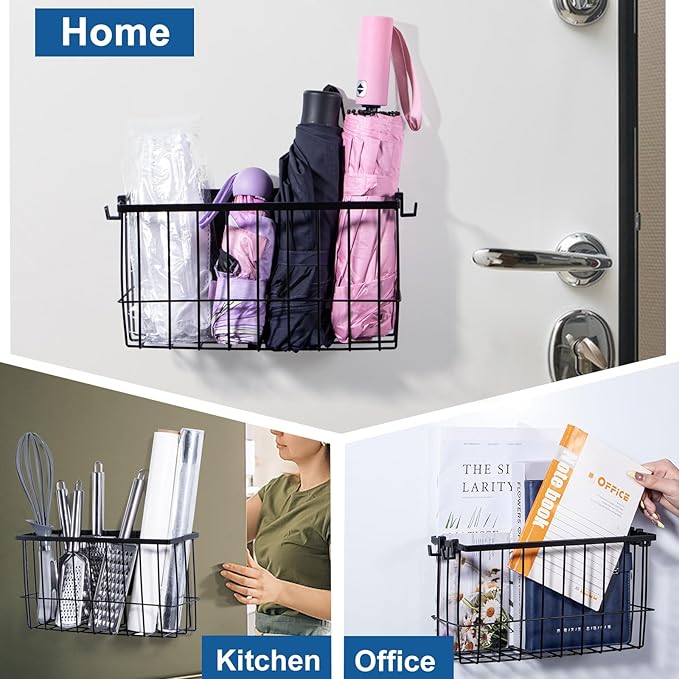 dedoot Magnetic Holder Locker 11"x 3.9"x 5.9" Strong Magnetic Black Mesh Holder Magnetic Basket Organizer Shelf Rack for Whiteboard,Fridge, Sponge, Recipe, Beverage,Refrigerator,Office File Foil-Ruum Studio Home