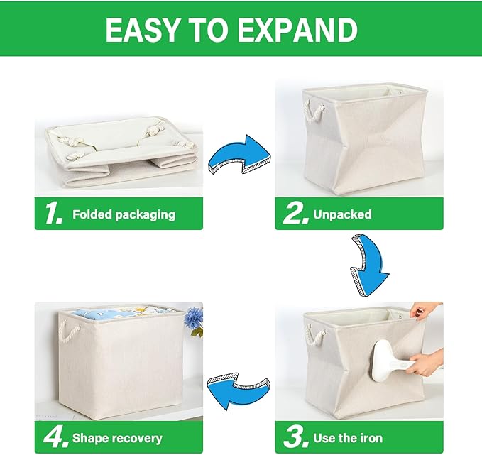 Bidtakay Extra Large Storage Baskets for Organizing Clothes Storage Bins 3 Pack Fabric Storage Bins for Shelves Linen Collapsible Organizer for Closet-Light Biege-Ruum Studio Home