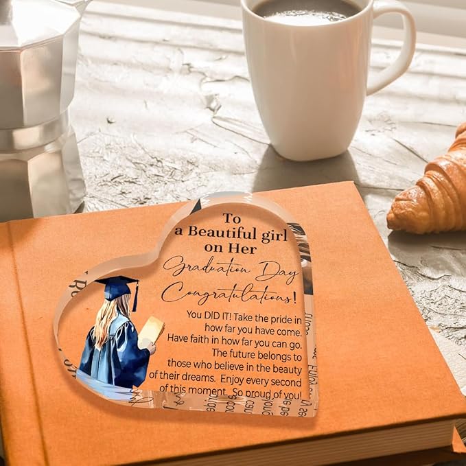 Graduation Gift 2025 Graduation Gifts Cool Graduation Gifts Gifts College Graduation Gifts Graduation Gifts For Her High School Graduation Gifts Personalized Graduation Gifts Acrylic Heart for Her-Ruum Studio Home
