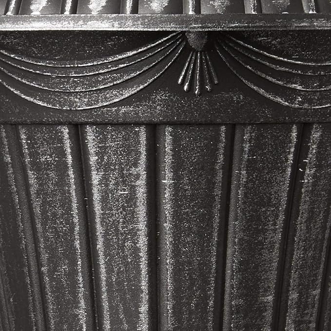 PL20SL Classic Traditional Plastic Urn Planter Indoor/Outdoor, 10" x 12", Brushed Silver-Ruum Studio Home