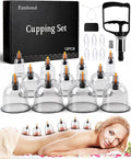 Cupping Kit for Massage Therapy, Silicone Physical Chinese Therapy Cupping Set at Home, Professional Muscle Cupping Tool with Pump & Vacuum Cups for Cellulite Reduction-Ruum Studio Home