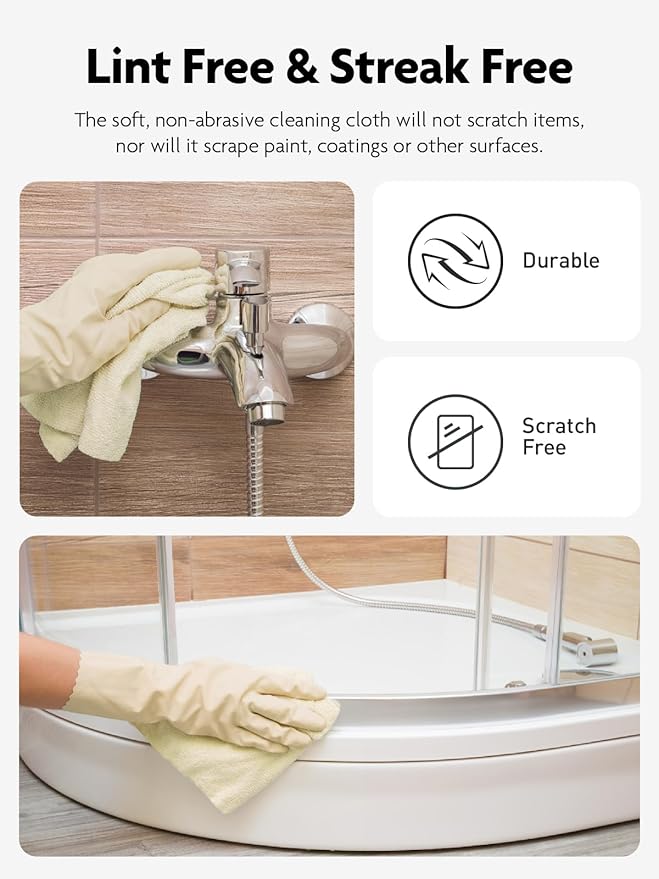 Fantasticlean Microfiber Cleaning Cloth Roll -40 Pack, Tear Away Microfiber Towels, 12" x 12", Reusable, Washable, Scratch Free, Ultra Absorbent Dish Rags for Car, Home, Garage or Shop (Beige)-Ruum Studio Home