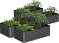 8x4x2 ft Outdoor Raised Garden Bed, Large Metal Planter Raised Beds, Planters for Outdoor Plants for Vegetables, Flowers, Herbs, Fruits, and Succulents.(4 Pcs)-Ruum Studio Home