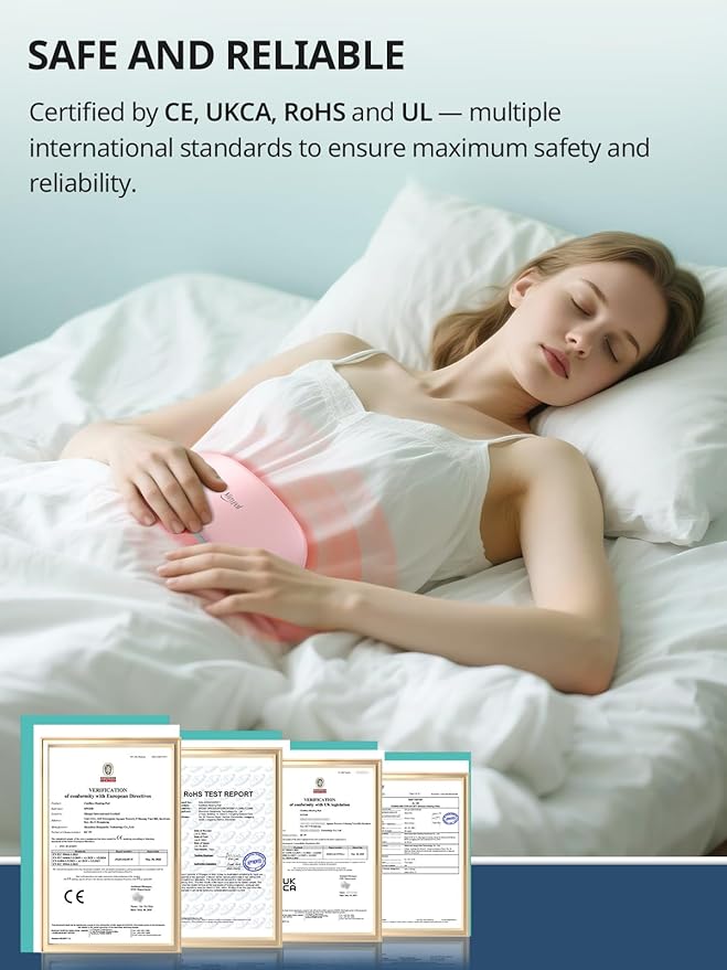 Slimpal Heating Pad for Period Cramps and Back Pain, FSA HSA Eligible, Plus-Sized Electric Heat Pad Portable Menstrual Heat Belt Pain Relief, 3 Timer Auto Off, Gifts for Her Women Girl Wife, Pink-Ruum Studio Home