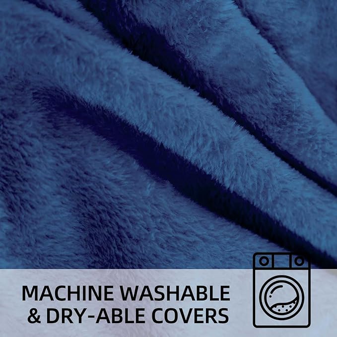 Bean Bag Chair 3Ft, Memory Foam Filled, Large Beanbag Chairs for Adults and Teens, Soft Sofa with Removable Flannel Cover, Round Couch for Living Room Bedroom College Dorm (Blue, 3FT-36×36"×24")-Ruum Studio Home