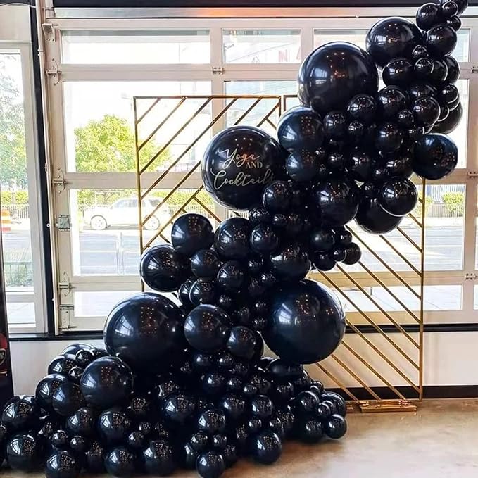 130pcs Black Balloons Different Sizes 18" 12" 10" 5" Party Latex Balloons for Birthday Graduation Baby Shower Anniversary New Year Holiday Party Decorations-Ruum Studio Home