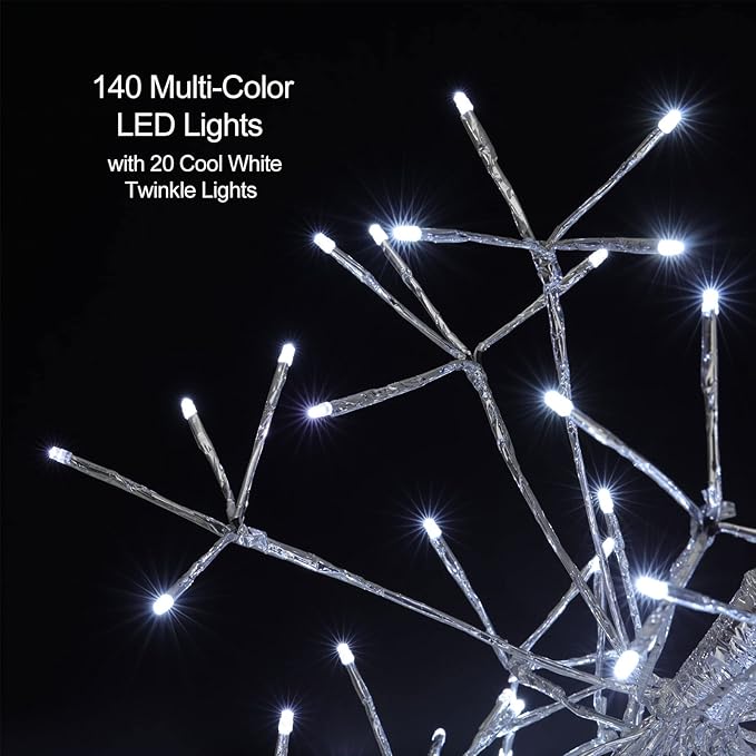 Christmas led Sparkle Ball Hanging Outdoor décorations -Haning Twig Ball,Snowflake Ornament Lights Indoor Outdoor Festive Holiday Décor 24Inch (Cool White)-Ruum Studio Home
