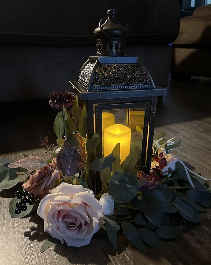 NEEDOMO Large Candle Lanterns Decorative Indoor, 14.4" Outdoor Lantern with Clear Glass, Vintage Metal Candle Holders in Black, Patio Wedding Home Kitchen Coffee Table Livinig Room Decor-Ruum Studio Home