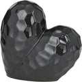 Deco 79 Porcelain Ceramic Heart Decorative Sculpture Dimensional Angled Origami Inspired Home Decor Statue, Accent Figurine 8" x 3" x 8", Black-Ruum Studio Home